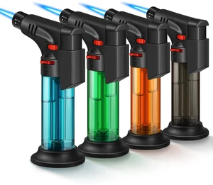 4 Pack of Torch Lighter, Jet Flame, Butane gas, Mini Refillable Windproof Lighters, for candle, fireplace, grill (Gas not Included) 4 Pack of Torch Lighter, Jet Flame, Butane gas, Mini Refillable Windproof Lighters, for candle, fireplace, grill (Gas not Included)