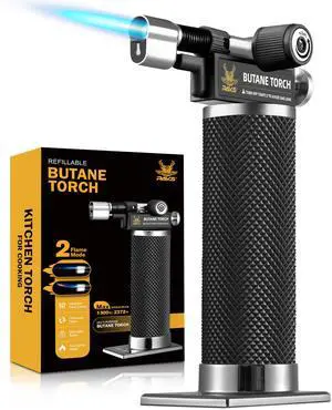 Butane Torch Lighter, DUAL Flame Mode Kitchen Torch, Refillable Cooking Torch Gun, Creme Brulee Torch Lighter, Blow Torch for Cooking, Welding, Mini Torch Soldering Torch, Butane is Not Included Butane Torch Lighter, DUAL Flame Mode Kitchen Torch, Refillable Cooking Torch Gun, Creme Brulee Torch Lighter, Blow Torch for Cooking, Welding, Mini Torch Soldering Torch, Butane is Not Included
