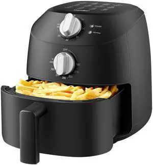 _Mega Brand ' Compact 2.1 Quart Air Fryer with 12 Menu Options, Adjustable Timer & Temperature Control 180-400 degrees F, Dishwasher-Safe Nonstick Fry Basket