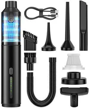 _Mega Brand Car Vacuum Portable Cordless Handheld Vacuum Cleaner 4-in-1 Mini Cordless Vacuum with 2 Suction Modes and 16000pa Suction Power Blowing & Inflating 2 Modes Handheld Vacuum for Car,