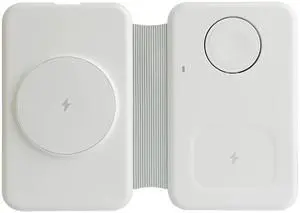 _Mega Brand 3-in-1 Wireless Travel Charger  10W Charging Pad for Phone, Watch & Earbuds, White, Portable & Compact Design.