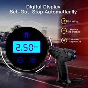 Cordless Tire Inflator Portable Air Compressor - Air Pump for Car Tires 150 Psi.