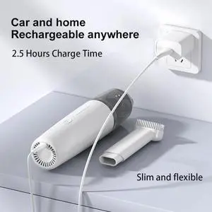 _Mega Brand Cordless 50W 12000PA Car Vacuum Cleaner, Portable Mini Handheld Vacuum with Type-C Charge for Car, Office Desk, Keyboards.