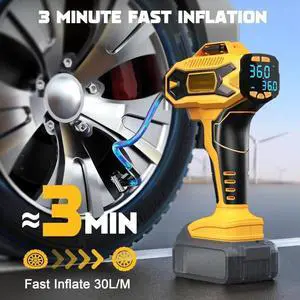 _Mega Brand 160PSI Cordless Tire Inflator Air Compressor, Compatible with DeWalt 20V Max Battery, Digital Pressure Gauge for Car, Motorcycles, Bike, Sport Ball (No Battery Included)