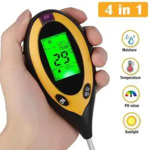 _Mega Brand 4-in-1 Soil Tester, Soil Moisture/Light/pH Meter, Gardening Lawn Farm Test Kit Tool, Digital Plant Probe, Water Hygrometer.