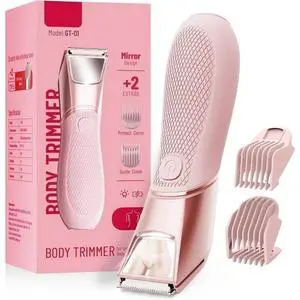 _Mega Brand Cordless Women's Bikini Trimmer & Facial Razor with Ceramic Blade, IPX7 Waterproof, Rechargeable Body Pubic Hair Trimmer for Face, Underarm & Legs.