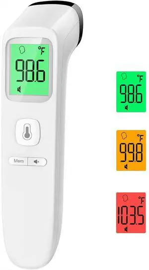 _Mega Brand Digital No-Touch Forehead Thermometer for Adults & Kids - 1 Second Fast Result, Fever Alarm, Easy to Use, FSA/HSA Eligible, 2-in-1 Mode.