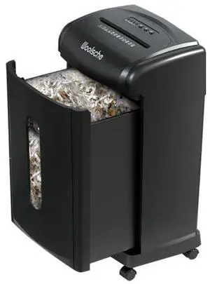 _Mega Brand Heavy Duty Large Capacity 19-Sheet Cross-Cut Paper & Credit Card Shredder with 7.93 Gallon Pullout Wastebasket and 4 Castors.