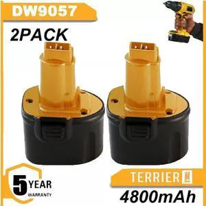_Mega Brand 2 Pack 7.2V 4800mAh Ni-MH High-Capacity Replacement Batteries for DEWALT DW9057, DE9057, DE9085, DW920K, DW920K2, DW925K, DW925K2, DW968K Cordless Power Tools.