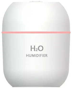 _Mega Brand 220 ml Portable Mini Cool Mist Humidifier  USB Personal Desktop Humidifier for Baby Bedroom, Travel, Office & Home | 2 Mist Modes, 7-Color LED, Auto Shut-Off, Super Quiet, BPA-Free White