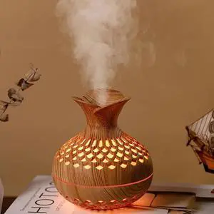 _Mega Brand 300ml Flower-Vase Cool Mist HumidifierUltrasonic Mini Humidifier with 7-Color LED Night-Light,2 Mist Modes, Auto Shut-OffQuiet USB Desktop Humidifier for Bedroom,Office,Nursery,Travel.