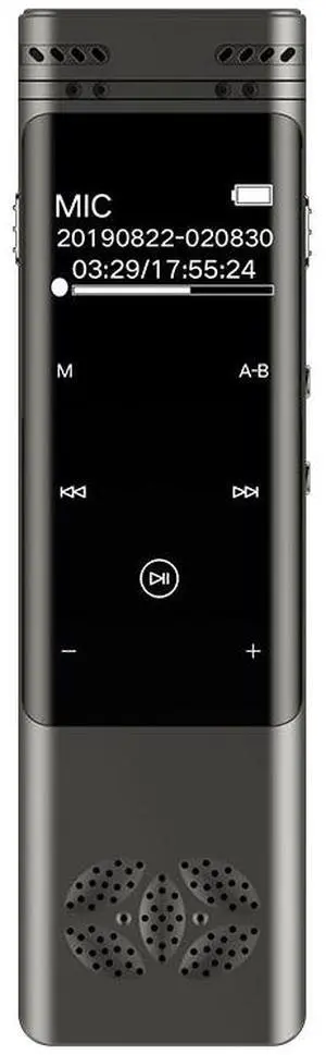 Rendmmsn R80 Professional 1536Kbps Digital Voice-Activated Recorder FM Radio MP3 Player Dual Mic Stereo Record Mini Dictaphone