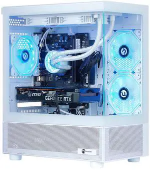 Ningmei Gaming Desktop Computer PC, AMD Ryzen 7 5700X, RTX 5060, 32GB DDR4 RAM, 1TB NVME SSD, 240 Liquid Cooler, 650W PSU, Wi-Fi, ARGB Fans , Game Design Office, Windows 11 Home , Prebuilt Gaming PC