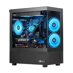 Ningmei Gaming Desktop Computer PC, AMD Ryzen 7 5700X, RTX 5060 Ti 8G, 32GB DDR4 RAM, 1TB NVME SSD, 240 Liquid Cooler, 650W PSU, Wi-Fi, ARGB Fans , Game Design Office, Windows 11 Home , Gaming PC