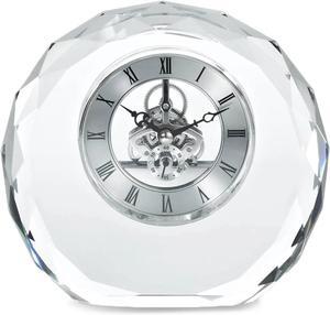 Thomas Aurora 5.5" Round Silver Analog Battery Powered Modern Silent Clock