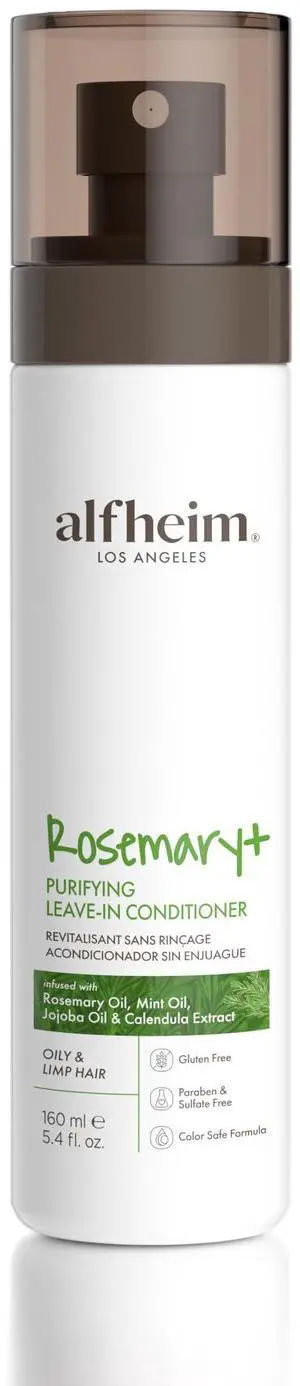 ALFHEIM Rosemary+ Leave-in Conditioner | Lightweight Hydrating & Smoothing Hair Mist | Frizz Control & Heat Protection | Suitable for Oily, Fine, and Dandruff-Prone Hair | 5.4 oz