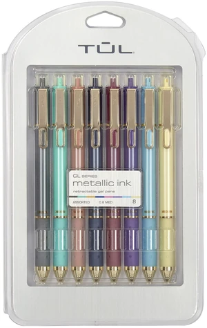 ® GL Series Retractable Gel Pens, Medium Point, 0.8 mm, Assorted Barrel Colors, Assorted Metallic Inks, Pack Of 8 Pens ® GL Series Retractable Gel Pens, Medium Point, 0.8 mm, Assorted Barrel Colors, Assorted Metallic Inks, Pack Of 8 Pens