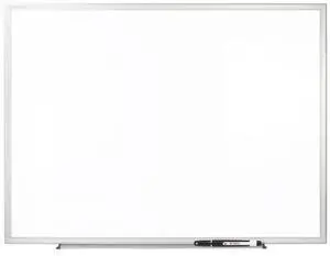 Office Depot® Brand Non-Magnetic Melamine Dry-Erase Whiteboard With Marker, 48" x 72", Aluminum Frame With Silver Finish