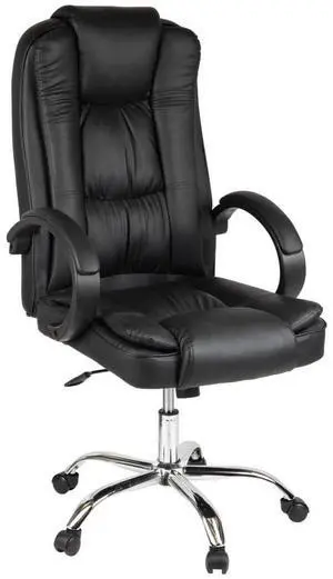 Mind Reader Executive Office Chair with Headrest, Height Adjustable, Desk Chair, Office, 23" L x 25" W x 45-49" H, Black