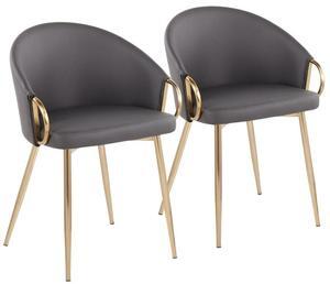 LumiSource Claire Chair, Upholstered Dining Chairs, Contemporary Dining Chair, Kitchen Chairs for Dining Table, Dining Chairs Set of 2