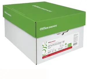 Office Depot EnviroCopy 30 Paper, 8 1/2in x 14in, 20 Lb, 30% Recycled, FSC Certified, 500 Sheets Per Ream, Case Of 10 Re