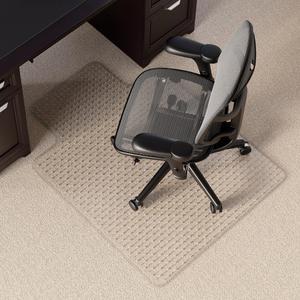 Realspace Heavy Duty Chair Mat for Carpet with Lip, Ramped Edge, 36" x 48", Clear