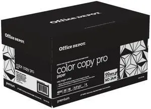 Office Depot Color Copy Paper, 8 1/2in. x 11in., 28 Lb, Ream Of 500 Sheets, Case Of 8 Reams, 727641