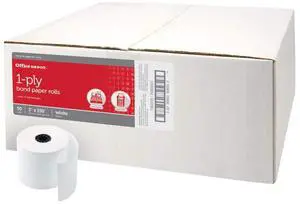 Office Depot Single-Ply Paper Rolls, 3in. x 150ft., White, Carton Of 50, 554045