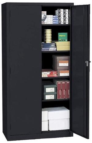 Realspace® 36"W Steel 5-Shelf Cabinet, Black