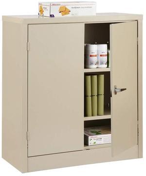 Realspace® Steel Storage Cabinet, 3 Shelves, 42"H x 36"W x 18"D, Putty