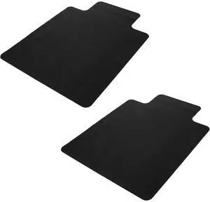 Mind Reader Office Chair Mat for Hardwood Floors, Under Desk Floor Protector, PVC, 35.5" L x 47.5" W x 0.0625" H, Set of 2, Black