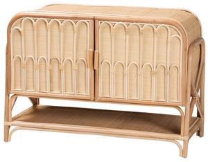 bali & pari Gitano Bohemian Natural Rattan 2-Door Storage Cabinet