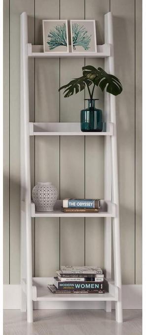 Realspace® 60"H 4-Shelf Narrow Ladder Bookcase, White