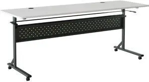 Lorell Shift 2.0 Flip and Nesting Mobile Table - Laminated Rectangle Top - 198 lb Capacity - 72" Table Top Length x 24" Table Top Width x 1" Thickness - 29.50" Height - Assembly Required - 60767 Lorell Shift 2.0 Flip and Nesting Mobile Table - Laminated Rectangle Top - 198 lb Capacity - 72" Table Top Length x 24" Table Top Width x 1" Thickness - 29.50" Height - Assembly Required - 60767