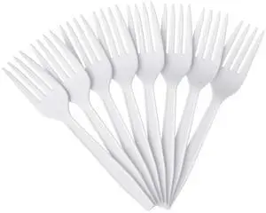 Highmark Full-Sized Plastic Forks, White, Box Of 1000, 3585490688