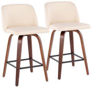 LumiSource Toriano Counter Stools for Kitchen Counter, Counter Height Chairs, Bar Stools Set of 2, Counter Height Chairs, Bar Stools for Kitchen Island
