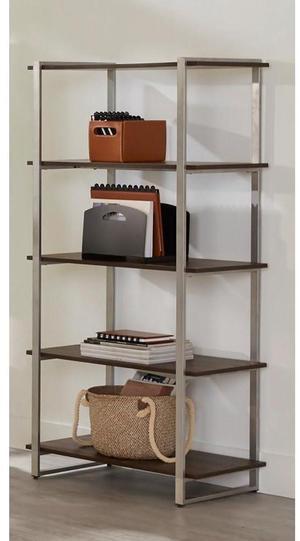 Realspace® Trezza 60"H 4-Shelf Bookcase, Warm Walnut