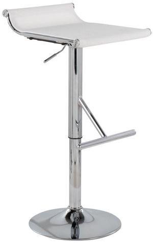 LumiSource Mirage Ale Adjustable Bar Stool, Chrome Bar Stools, Bar Chair, Swivel Bar Stool
