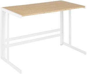 LumiSource Roman Natural Wood Desk, Home Office Desk, Computer Desk, White Desk, Small Desk for Bedroom, Gaming Desk, Farmhouse Desk