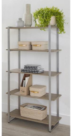 Realspace® Trezza 60"H 4-Shelf Bookcase, Light Oak