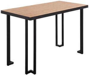 LumiSource Roman Natural Wood Desk, Home Office Desk, Computer Desk, Black Desk, Small Desk for Bedroom, Gaming Desk, Contemporary Desk