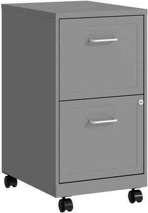 Lorell LYS Chrome Pull F/F Mobile File Cabinet, Silver