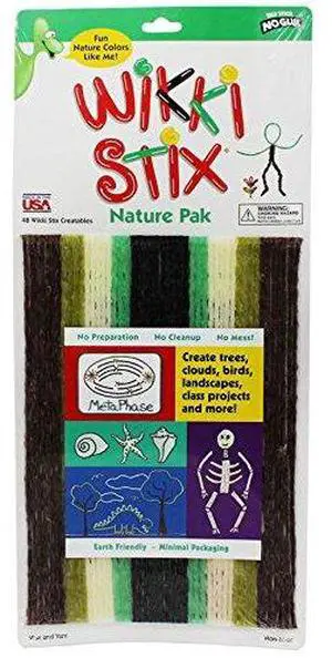 Wikki Stix Wikki Stix, Nature Colors, Pre-K+, 48 Per Pack, 3 Packs (Wkx802-3)