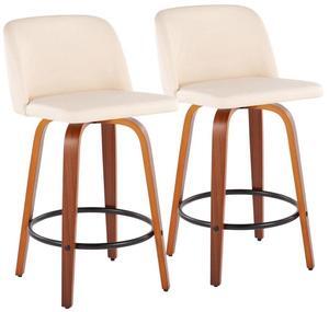 LumiSource Toriano Counter Stools for Kitchen Counter, Counter Height Chairs, Bar Stools Set of 2, Counter Height Chairs, Bar Stools for Kitchen Island