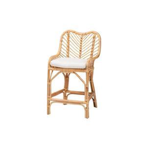 Baxton Studio Arween Modern Bohemian Natural Brown Rattan Counter Stool