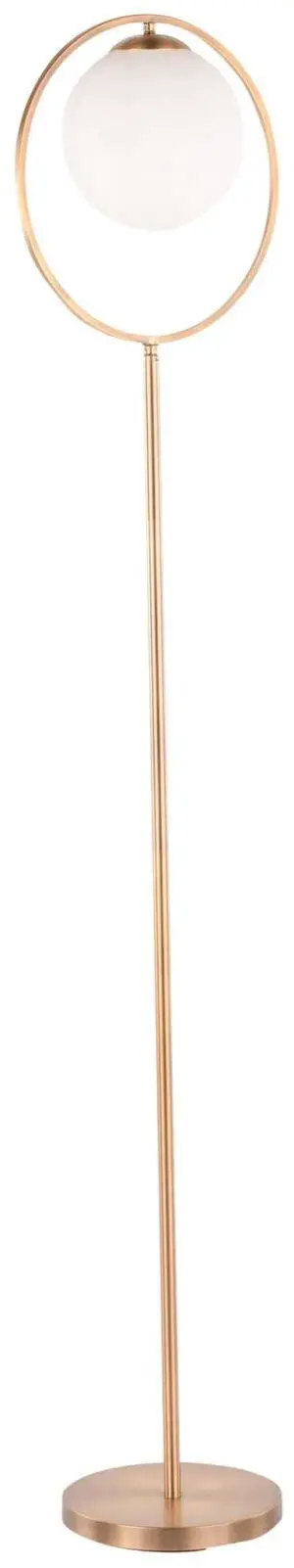 Moon Contemporary Floor Lamp in Gold Metal and Frosted Glass, Gold Floor Lamps for Living Room, Floor Lamp for Bedroom, Standing Lamp, Tall Lamp, Living Room Lamp, Bedroom Lamp, Corner Lamp