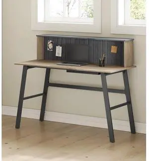 Realspace® Nashira 52"W Computer Desk With Detachable Hutch, Light Oak/Gray