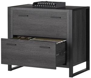 Realspace® DeJori 32-3/4"W x 19-9/16"D Lateral 2-Drawer File Cabinet, Charcoal