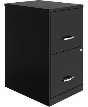 Lorell 14341 18 Deep 2-Drawer File Cabinet, Black
