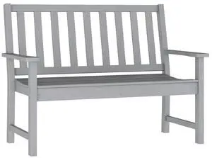 Flash Furniture Ellsworth Indoor-Outdoor Bench with Arms, Commercial Grade All Weather Recycled HDPE, Contoured Seat, UV Fade Resistant, 50", Gray